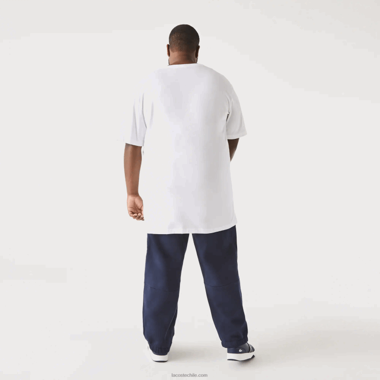 hombres Lacoste blanco 001 polo de algodón con cuello de pico de canalé regular fit (talla grande) N6XZ2707