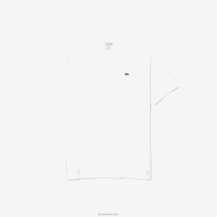 hombres Lacoste blanco 001 polo de algodón con cuello de pico de canalé regular fit (talla grande) N6XZ2707
