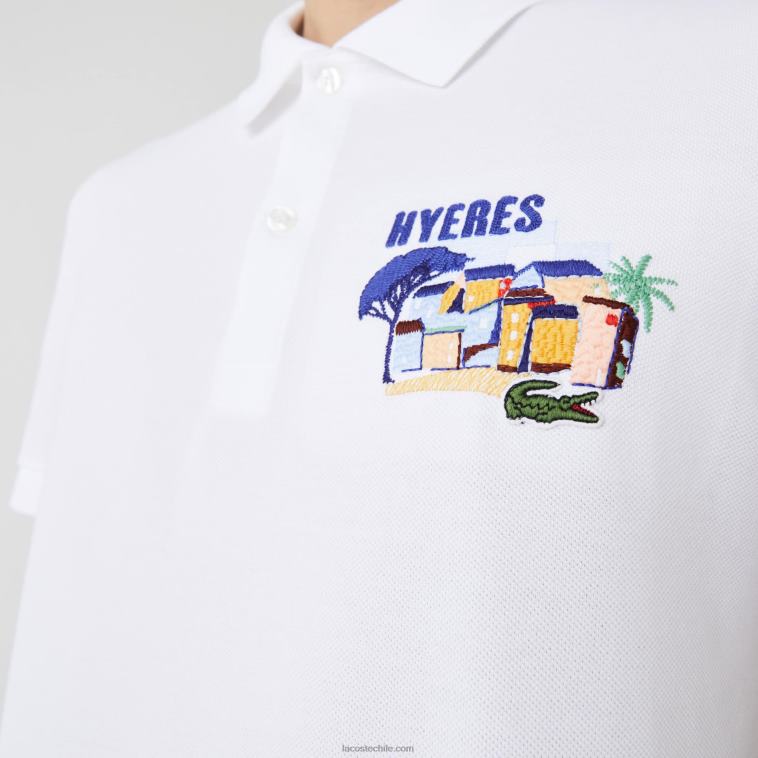 hombres Lacoste blanco 001 polo de piqué de algodón bordado regular fit N6XZ2922