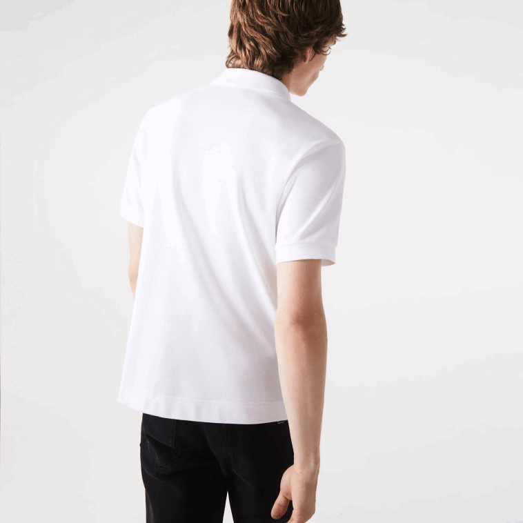 hombres Lacoste blanco 001 polo original l.12.12 con piqué de algodón grueso N6XZ2249