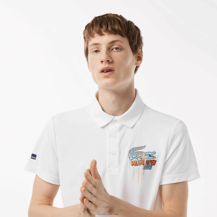 hombres Lacoste blanco 001 sport miami polo de piqué edición abierta N6XZ2205