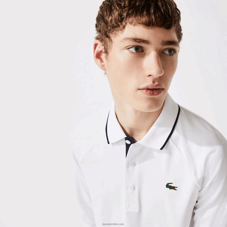 hombres Lacoste blanco azul marino 522 polo de golf deportivo transpirable N6XZ2847