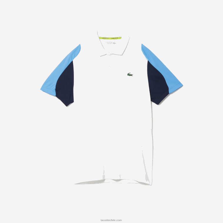 hombres Lacoste blanco azul marino 5yp Polo deportivo de tenis de piqué resistente a las carreras de ajuste regular N6XZ2556