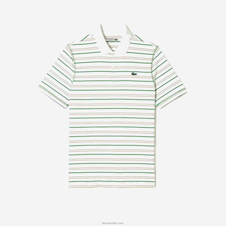 hombres Lacoste blanco beige azul marino verde xiq polo de rayas de poliéster reciclado de golf N6XZ2114