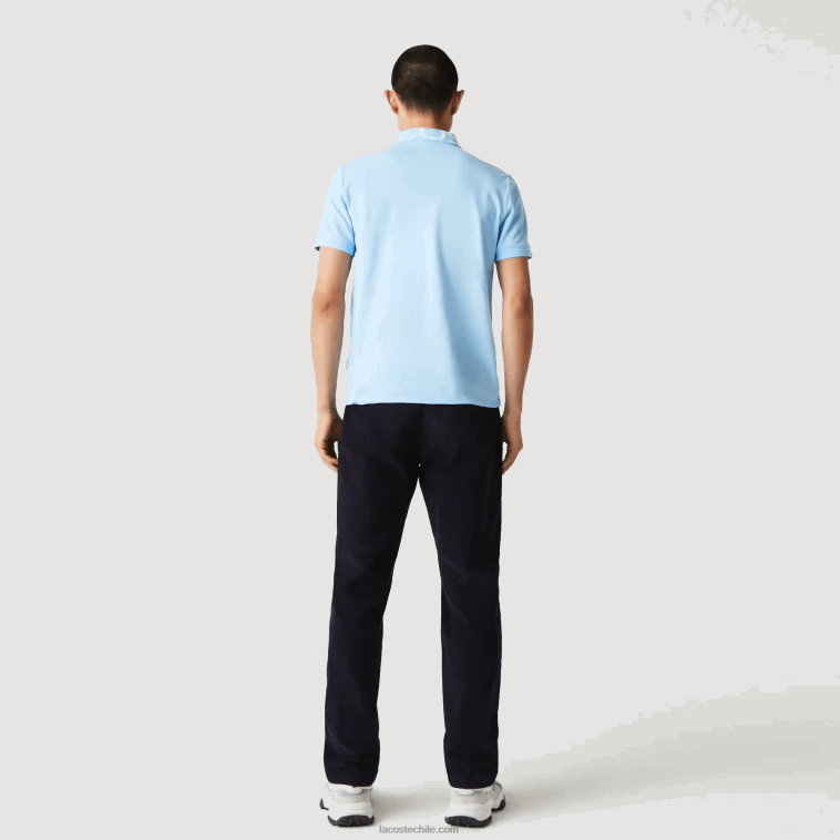 hombres Lacoste hbp azul polo de piqué ligero transpirable slim fit con letras en el cuello N6XZ2900