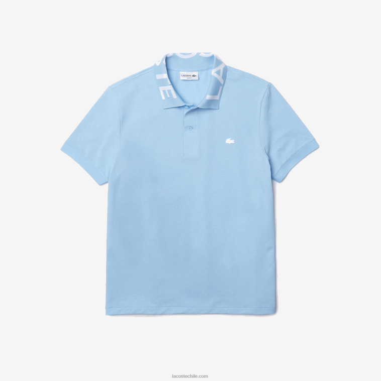 hombres Lacoste hbp azul polo de piqué ligero transpirable slim fit con letras en el cuello N6XZ2900