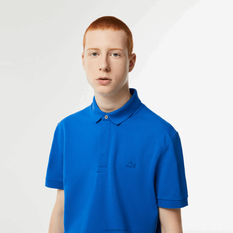 hombres Lacoste kxb azul polo de piqué de algodón elástico smart paris N6XZ278