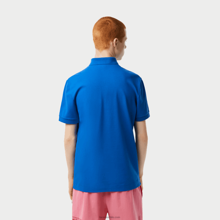 hombres Lacoste kxb azul polo de piqué de algodón elástico smart paris N6XZ278