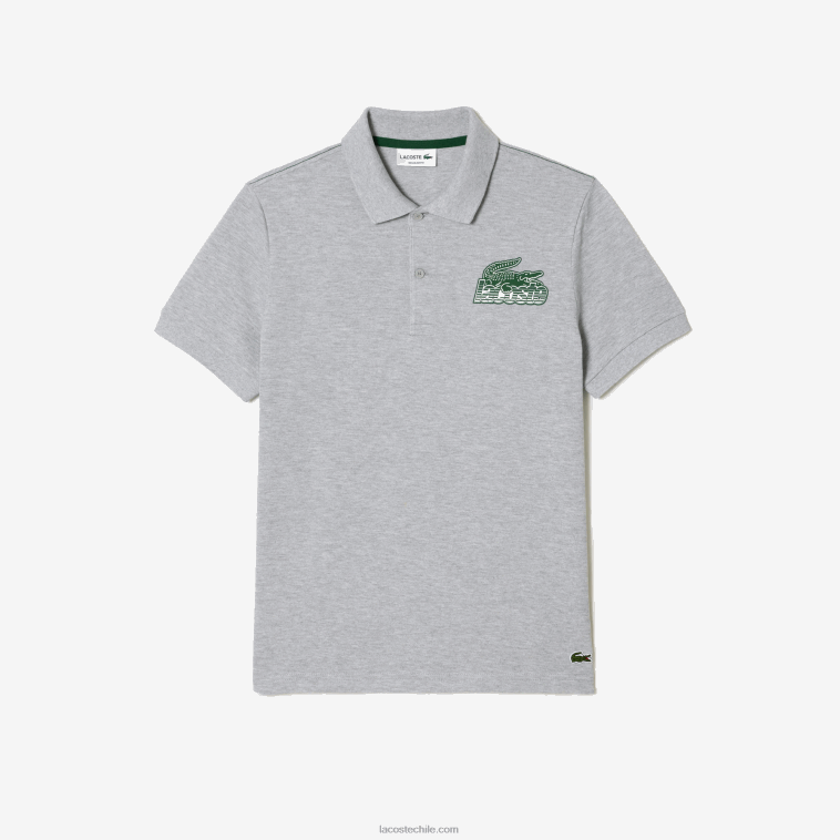 hombres Lacoste lomo gris cca polo de minipiqué de algodón N6XZ2102