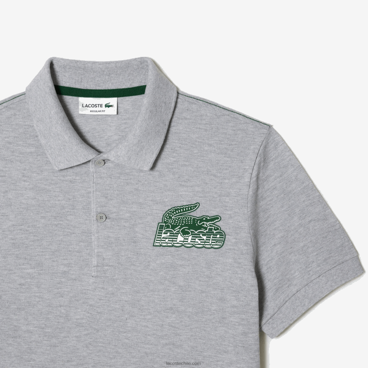 hombres Lacoste lomo gris cca polo de minipiqué de algodón N6XZ2102