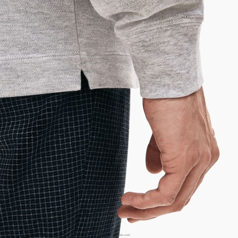 hombres Lacoste lomo gris cca polo de piqué de algodón elástico de manga larga smart paris N6XZ2668