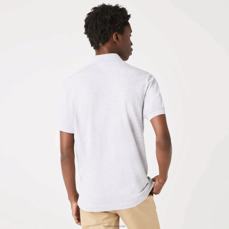 hombres Lacoste lomo gris cca polo de piqué de algodón elástico smart paris N6XZ2659