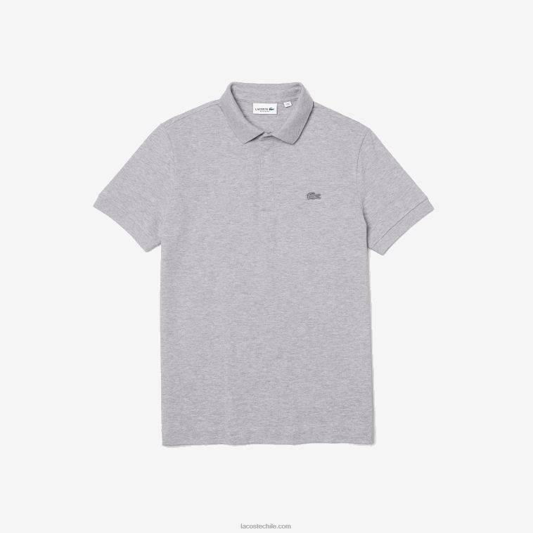 hombres Lacoste lomo gris cca polo de piqué de algodón elástico smart paris N6XZ2659