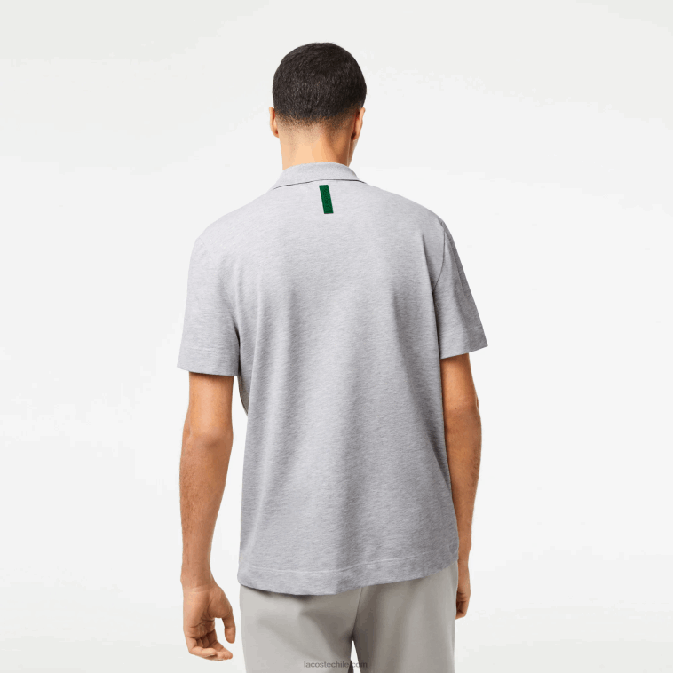 hombres Lacoste lomo gris cca polo de piqué de algodón transpirable de movimiento activo N6XZ2175