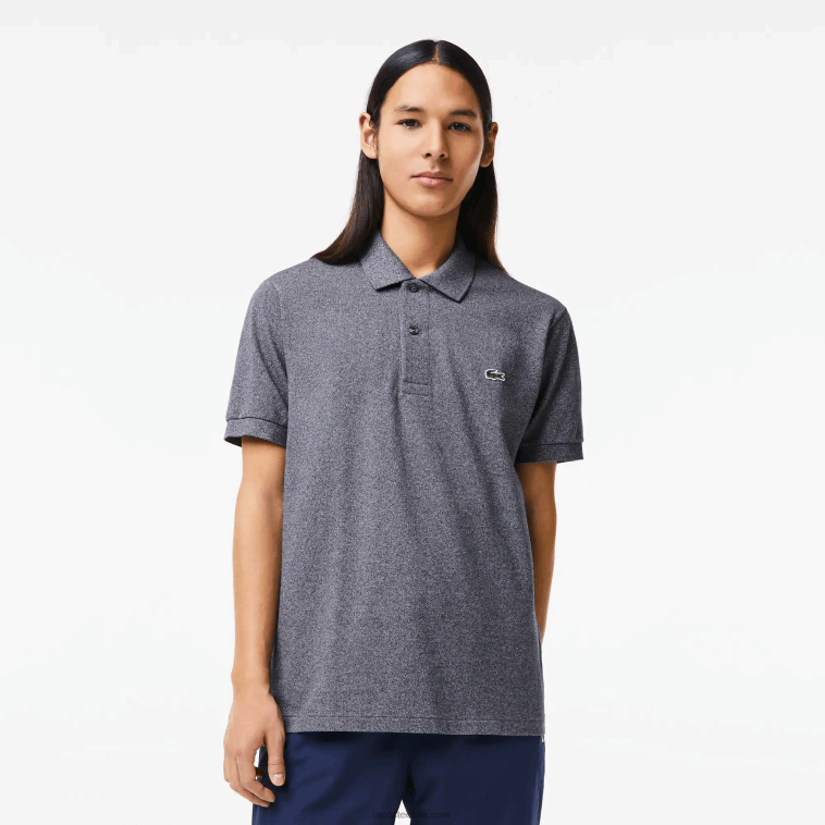 hombres Lacoste lomo gris e8g polo jaspeado original l.12.12 N6XZ2126