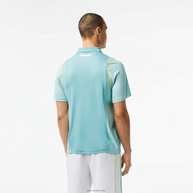 hombres Lacoste menta br8 polo de tenis de poliéster reciclado N6XZ284