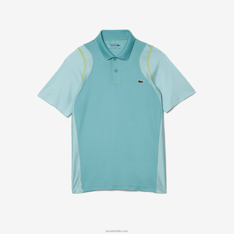 hombres Lacoste menta br8 polo de tenis de poliéster reciclado N6XZ284