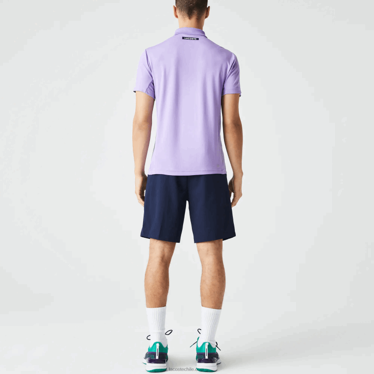 hombres Lacoste morado azul marino 6gp polo deportivo de tenis de piqué ultra-dry termorregulador N6XZ2869