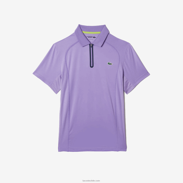 hombres Lacoste morado azul marino 6gp polo deportivo de tenis de piqué ultra-dry termorregulador N6XZ2869