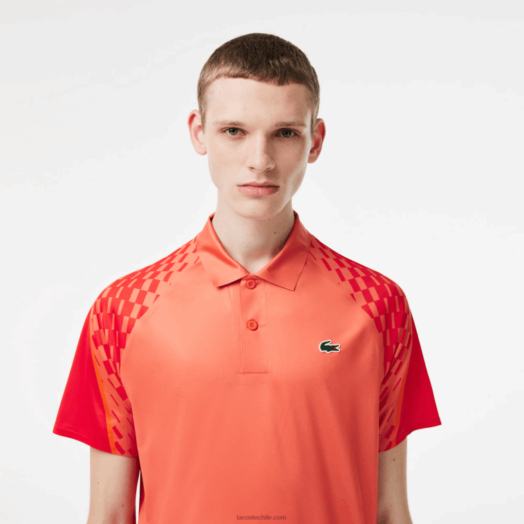hombres Lacoste naranja rojo naranja xij polo tricolor tennis x novak djokovic N6XZ2236