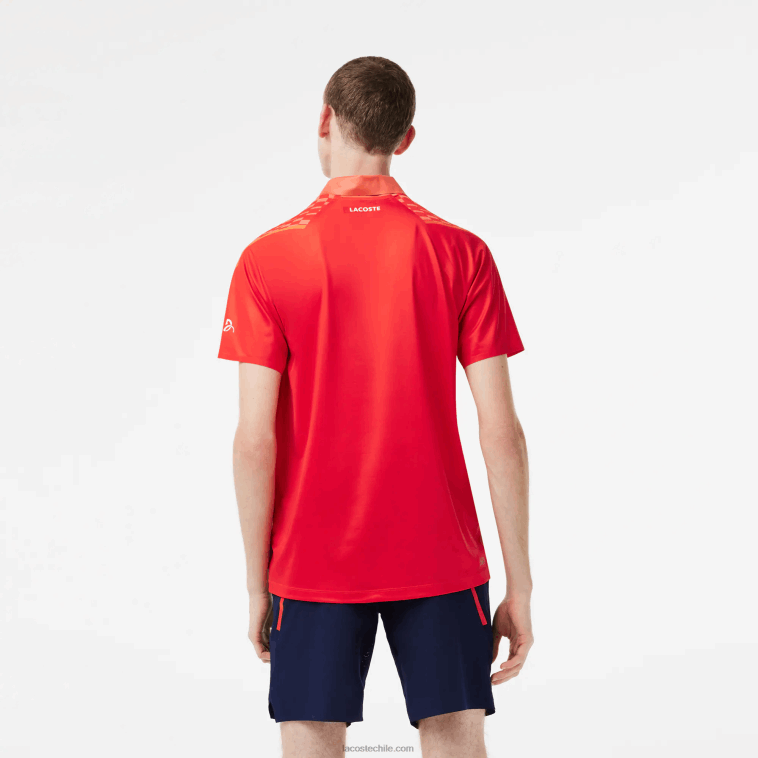 hombres Lacoste naranja rojo naranja xij polo tricolor tennis x novak djokovic N6XZ2236