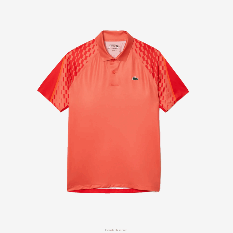 hombres Lacoste naranja rojo naranja xij polo tricolor tennis x novak djokovic N6XZ2236