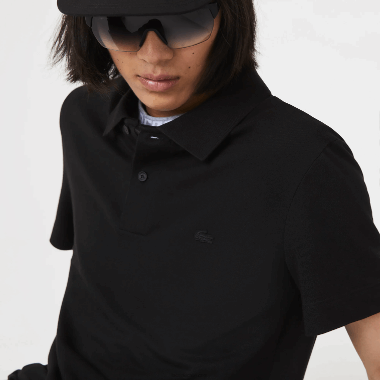 hombres Lacoste negro 031 Polo slim fit de piqué de algodón orgánico elástico N6XZ2598