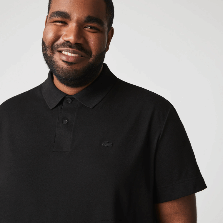 hombres Lacoste negro 031 Polo slim fit de piqué de algodón orgánico elástico N6XZ2598