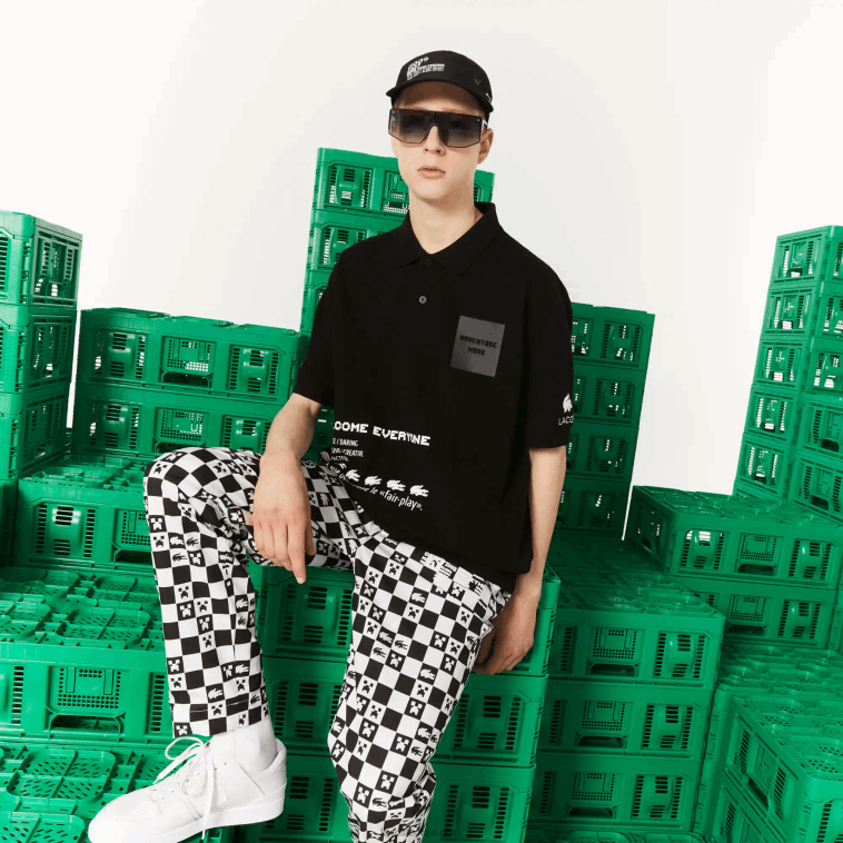 hombres Lacoste negro 031 polo de algodón orgánico de corte holgado live x minecraft N6XZ2938