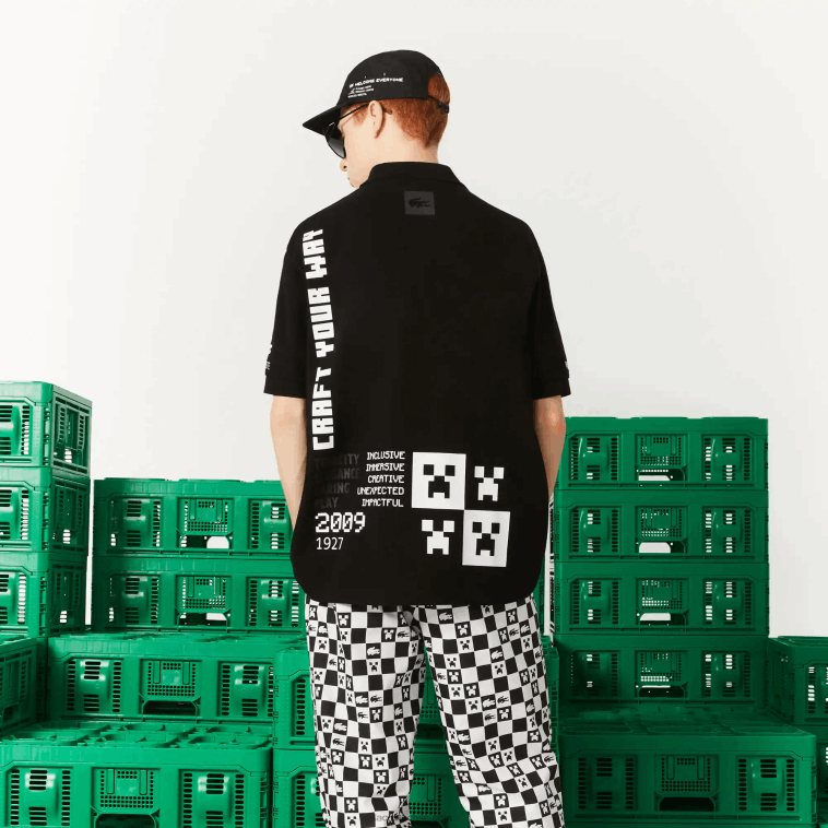 hombres Lacoste negro 031 polo de algodón orgánico de corte holgado live x minecraft N6XZ2938