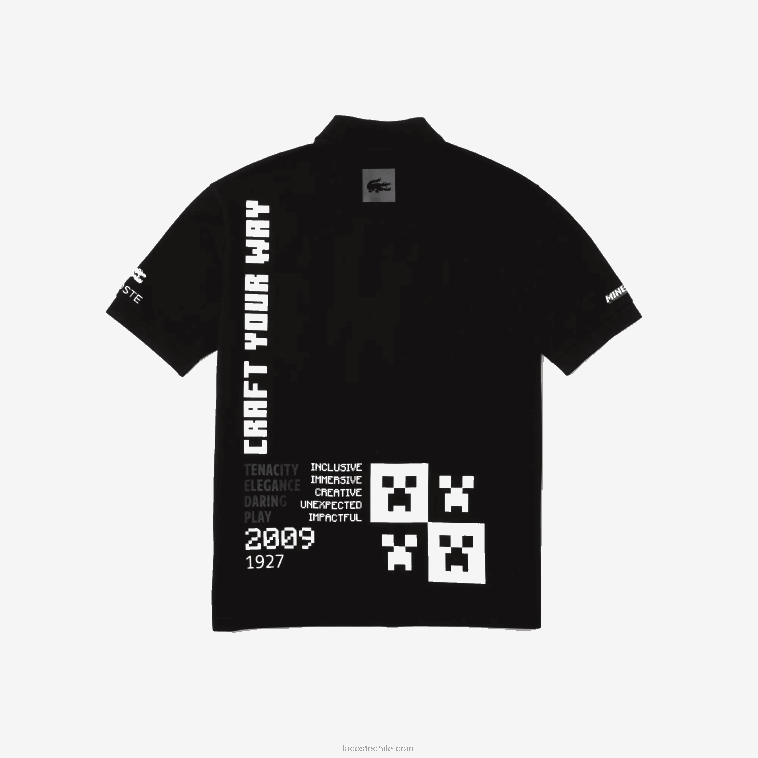 hombres Lacoste negro 031 polo de algodón orgánico de corte holgado live x minecraft N6XZ2938