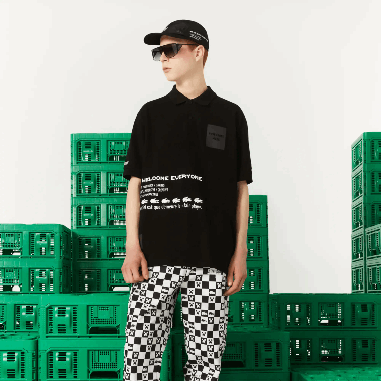 hombres Lacoste negro 031 polo de algodón orgánico de corte holgado live x minecraft N6XZ2938