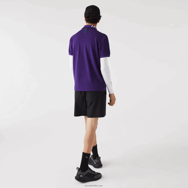 hombres Lacoste púrpura pfn polo de piqué elástico slim fit con logo N6XZ2776
