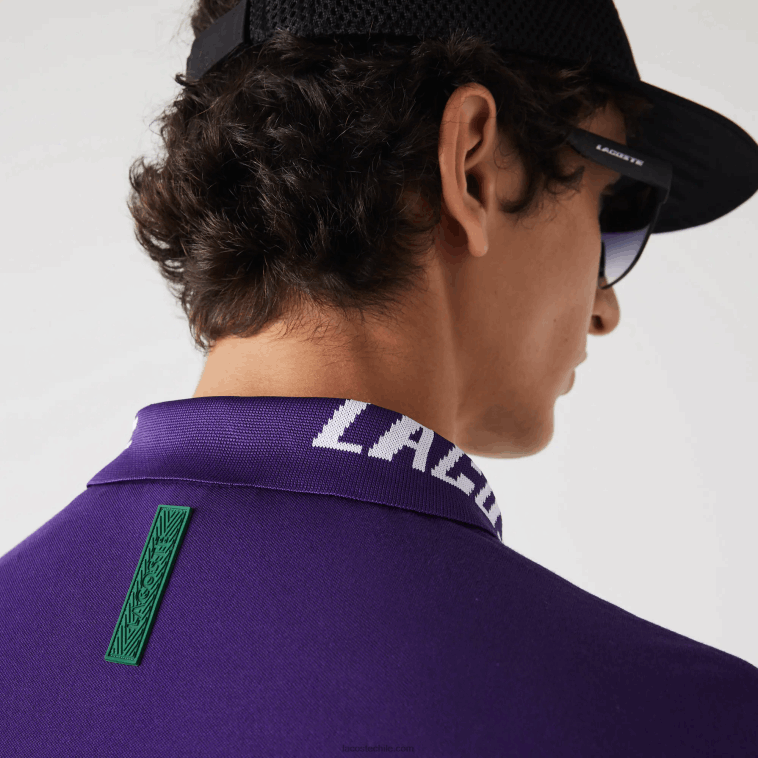 hombres Lacoste púrpura pfn polo de piqué elástico slim fit con logo N6XZ2776
