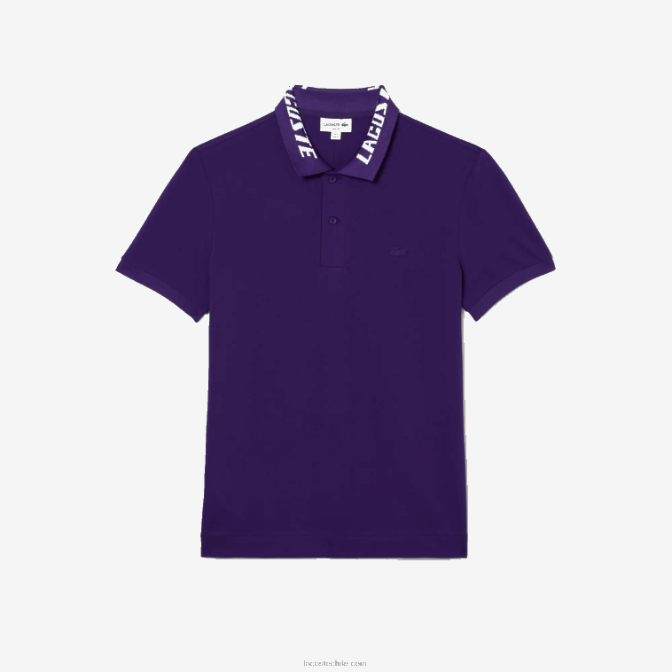 hombres Lacoste púrpura pfn polo de piqué elástico slim fit con logo N6XZ2776