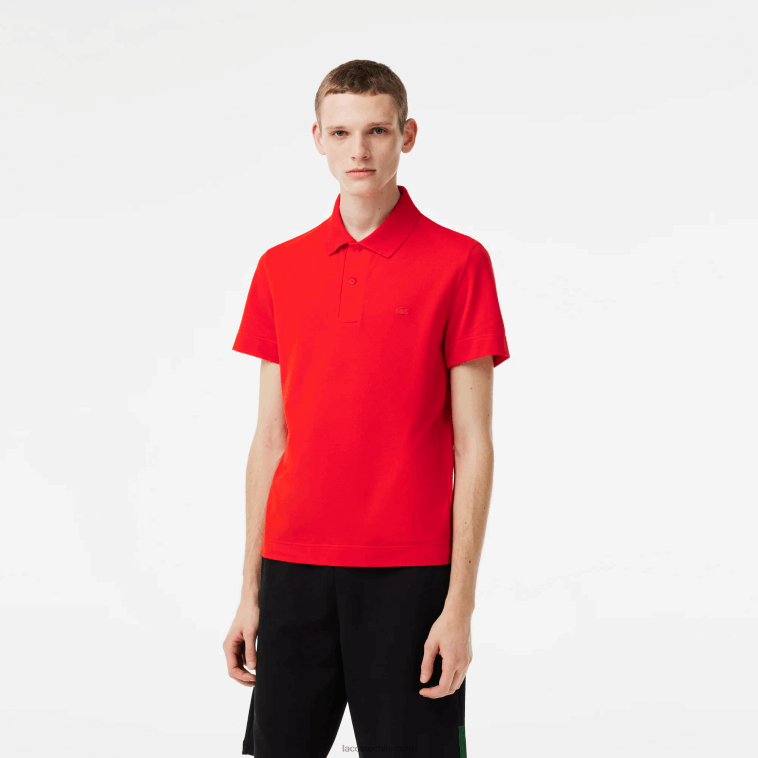 hombres Lacoste rojo s5h polo de piqué de algodón transpirable de movimiento activo N6XZ2172
