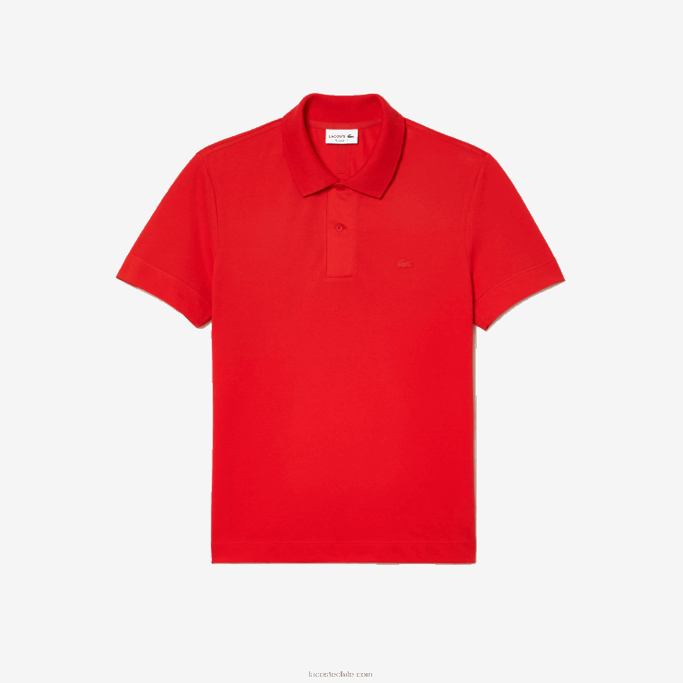 hombres Lacoste rojo s5h polo de piqué de algodón transpirable de movimiento activo N6XZ2172