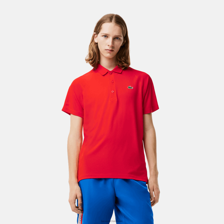 hombres Lacoste rojo s5h polo deportivo transpirable resistente a la abrasión interlock N6XZ2163