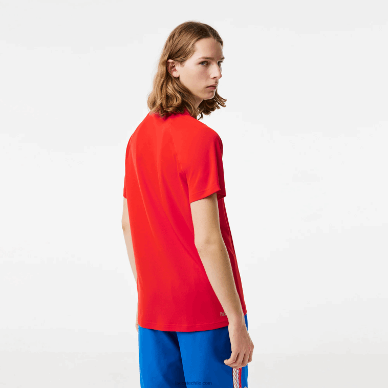 hombres Lacoste rojo s5h polo deportivo transpirable resistente a la abrasión interlock N6XZ2163