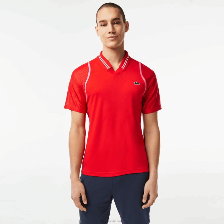 hombres Lacoste rojo s5h tenis x daniil medvedev polo N6XZ2233