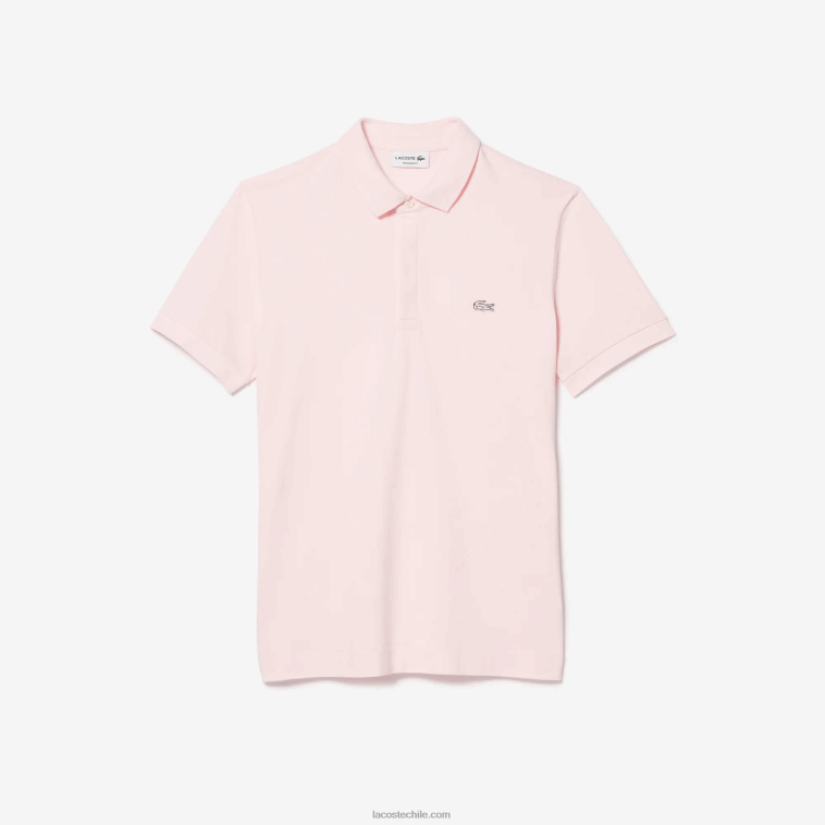 hombres Lacoste rosa claro t03 polo de piqué de algodón elástico smart paris N6XZ2835
