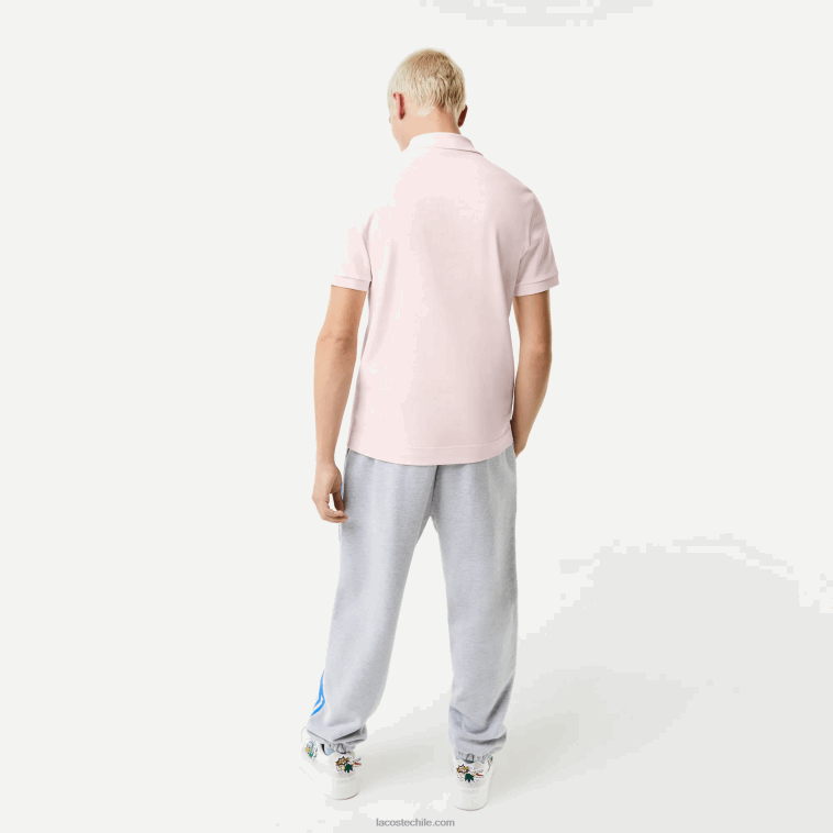 hombres Lacoste rosa claro t03 polo de piqué de algodón orgánico N6XZ2576