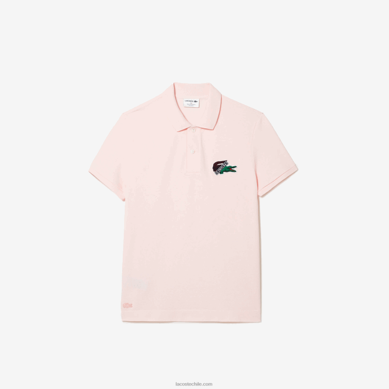 hombres Lacoste rosa claro t03 polo de piqué de algodón orgánico N6XZ2576
