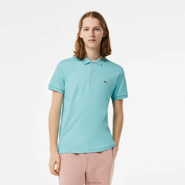 hombres Lacoste turquesa bvg polo de algodón pima regular fit N6XZ2257