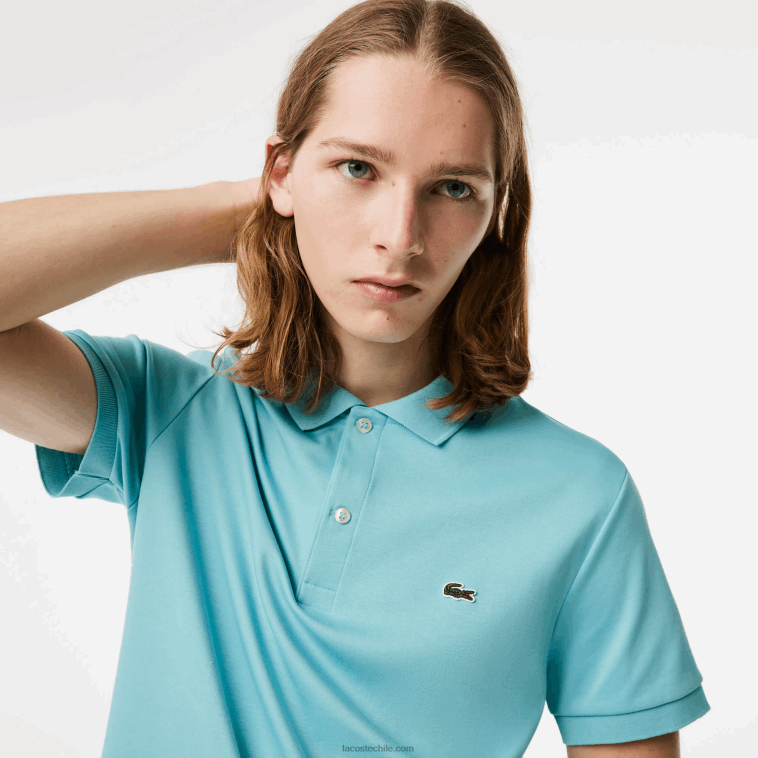 hombres Lacoste turquesa bvg polo de algodón pima regular fit N6XZ2257