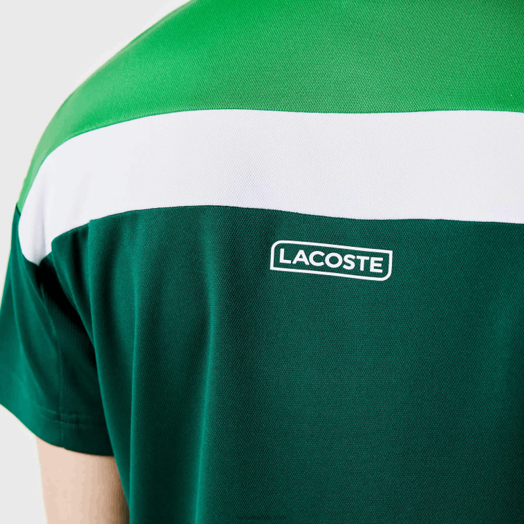 hombres Lacoste verde negro blanco zqg polo deportivo regular fit de piqué termorregulador N6XZ21312