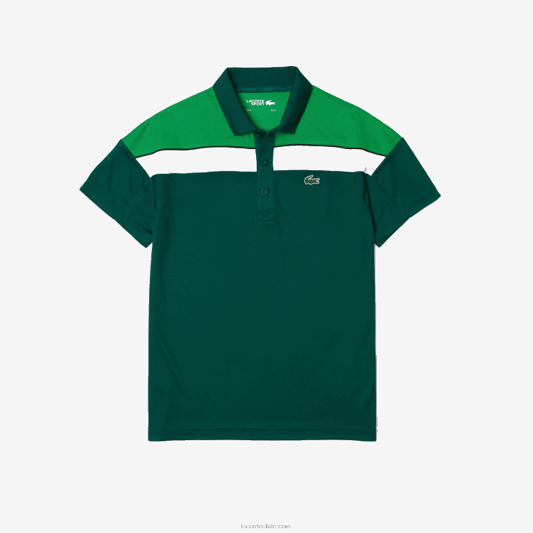 hombres Lacoste verde negro blanco zqg polo deportivo regular fit de piqué termorregulador N6XZ21312