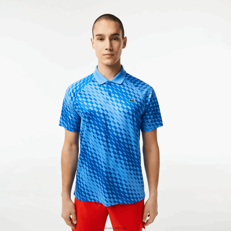 hombres Lacoste yiq azul tenis x novak djokovic versión fan polo N6XZ2108