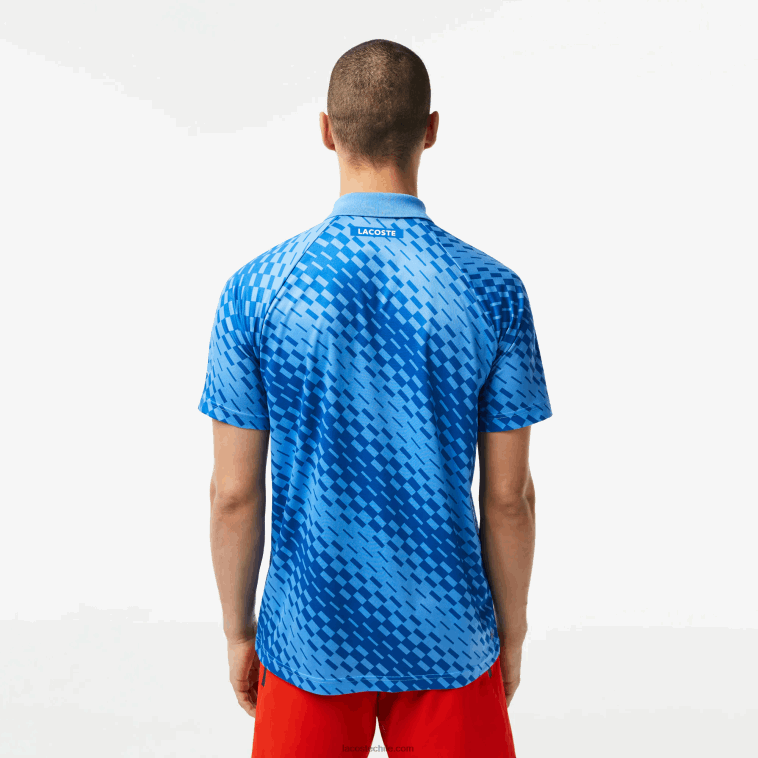 hombres Lacoste yiq azul tenis x novak djokovic versión fan polo N6XZ2108