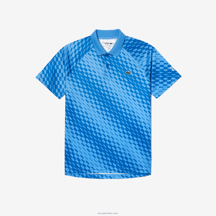 hombres Lacoste yiq azul tenis x novak djokovic versión fan polo N6XZ2108